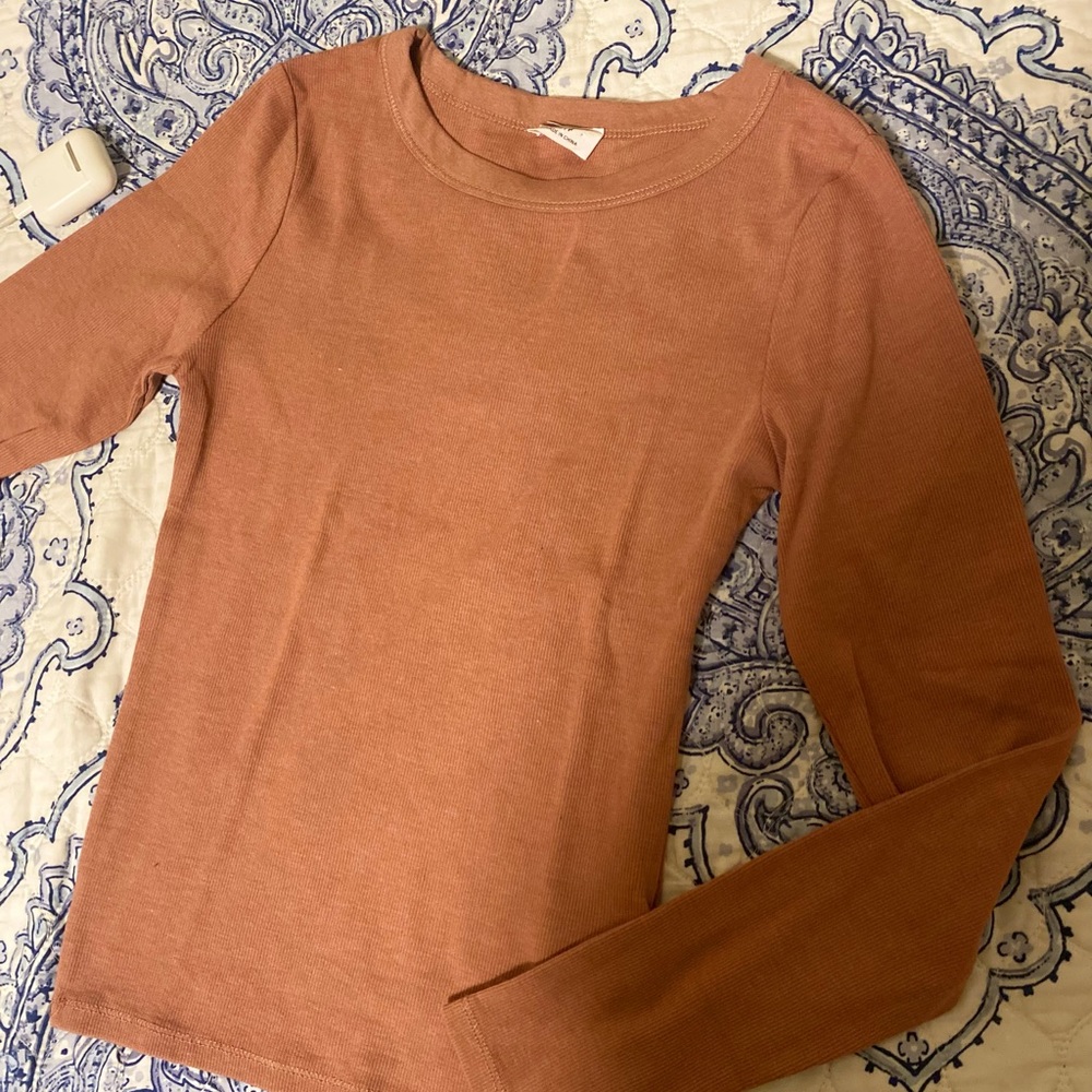 Cotton on long sleeve ribbed shirt
